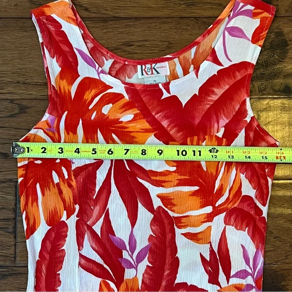 Vintage 90s R&K Originals Women’s 10 Floral Maxi Dress Gauze Stretch Fits 6 8 S - Picture 9 of 14